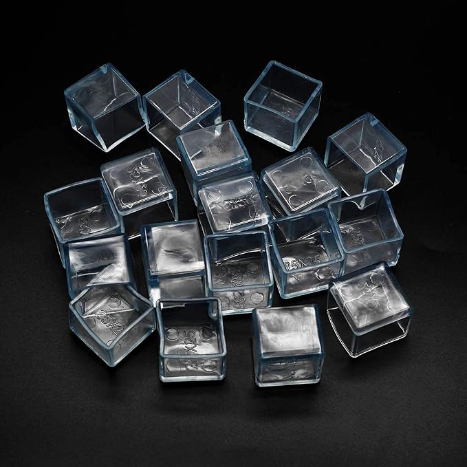 16 Pcs Transparent Square Anti-Slip Rubber Leg Tips Chair Leg Caps Furniture - Image 5