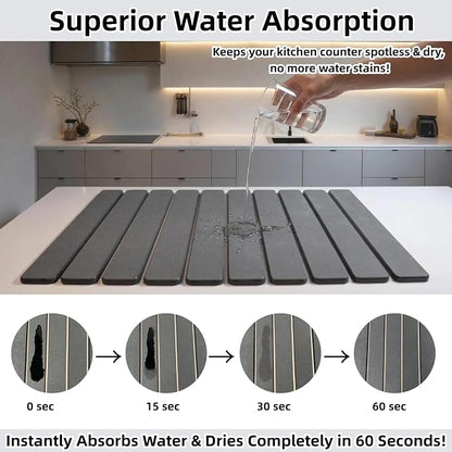 Large Stone Dish Drying Mat for Kitchen Counter Sink Bathtub, Diatomaceous - Image 5