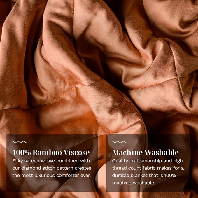 LUXOME Lightweight Blanket | 100% Rayon (Viscose) from Bamboo Fabric & Fill | King/Cal King - 98"x92" | Thermal-Regulating | Terracotta