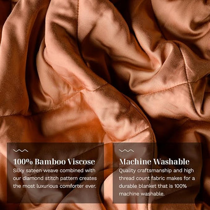 LUXOME Lightweight Blanket | 100% Rayon (Viscose) from Bamboo Fabric & Fill | King/Cal King - 98"x92" | Thermal-Regulating | Terracotta