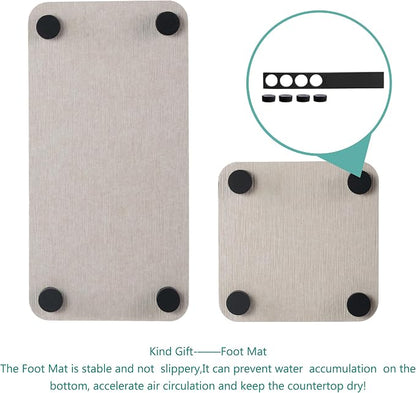 Set of 4 Water Absorbent Diatomite Coasters, Diatomaceous Earth Kitchen Soap - Image 5