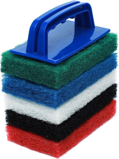 6pcs Scrubbing Pad Kit Interchangeable Reusable Handle | 5 Different Scrubbing by Pro-Graad