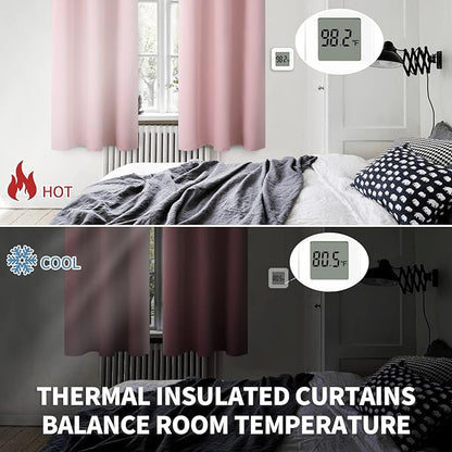 BGment Baby Pink Blackout Curtains 36 Inch Length - Image 5