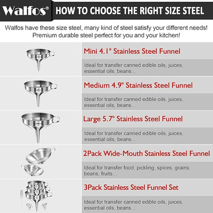 Stainless Steel Funnel, Walfos Kitchen Funnel - Image 7