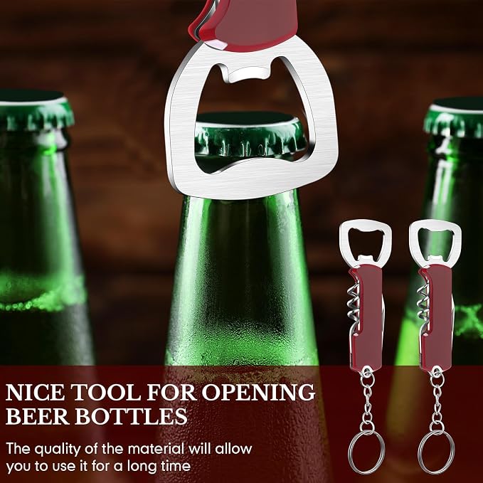 Ziliny 24 Pcs Bottle Opener Keychain Bulk Wine Bottle Beer Opener Keychain - Image 4