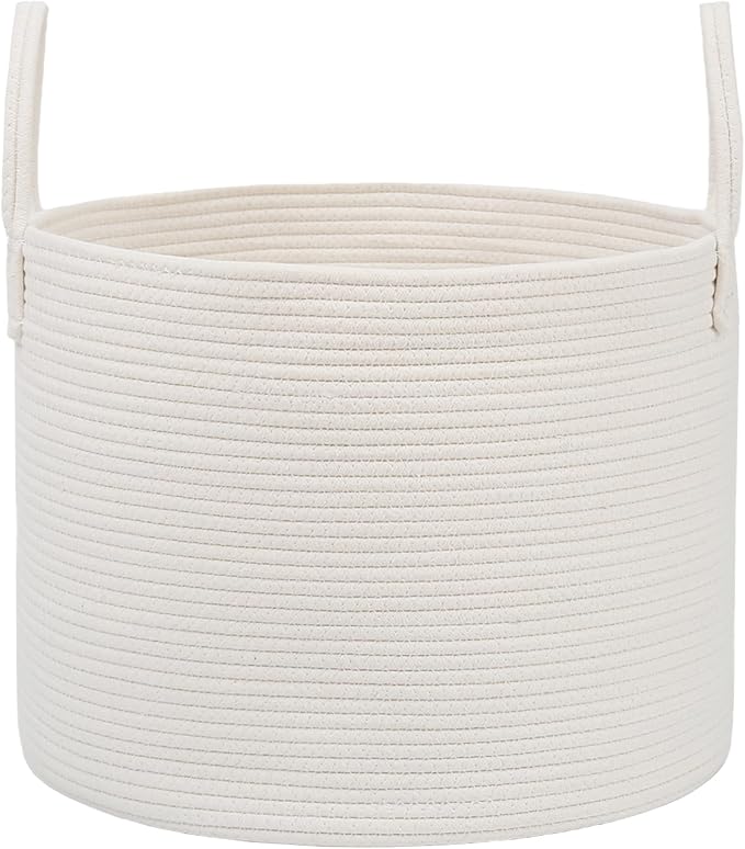 Woven Blanket Basket, 115L Large Rope Storage Bin by JMvicyroam