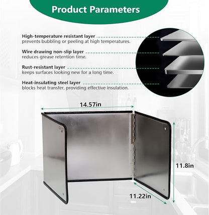 Large 3 Sided Splatter Guard for Frying Stove Top, Oil Splash Guard Cooking for - Image 4