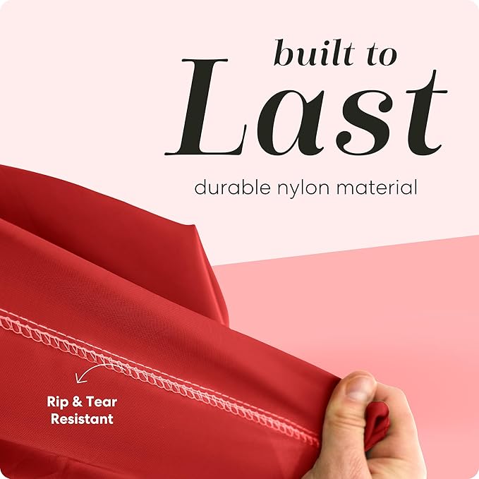 Handy Laundry Nylon XL - Large Capacity with Locking Drawstring, Machine Washable, Fits Laundry Baskets or Hampers, Holds 3 Loads of Clothes - Red (Pack of 2)