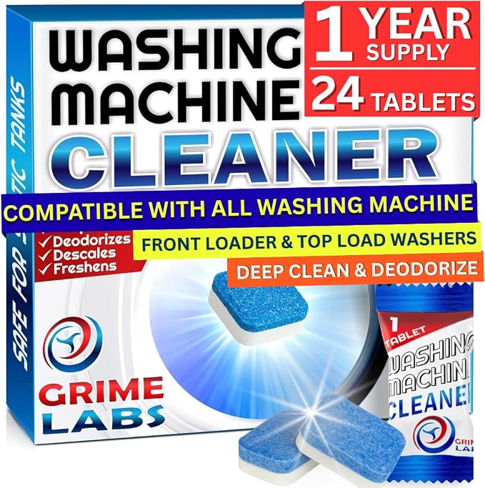 Washing Machine Cleaner Tablets by GRIMELABS