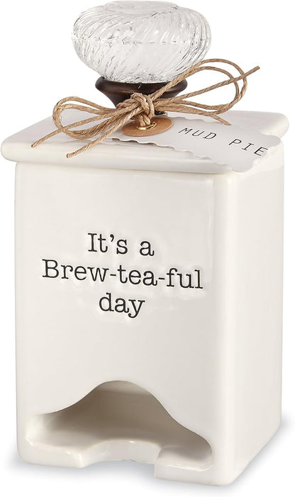 Mud Pie FBA_ Ceramic Tea Bag Caddy - Image 2