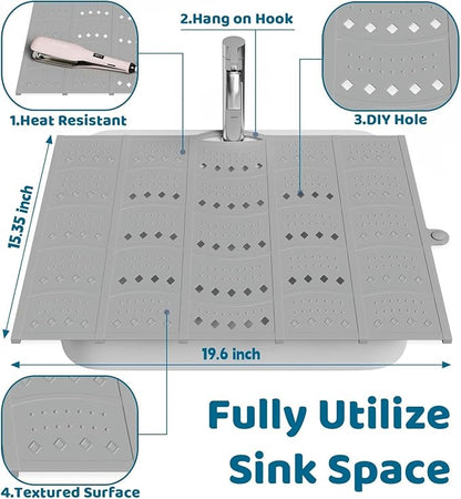 Bathroom Sink Cover for Counter Space, Foldable Silicone Makeup Mat for Hair - Image 4
