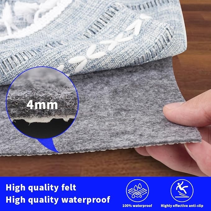 100% Waterproof Non-Slip Rug Pad 10x14 ft - Image 2