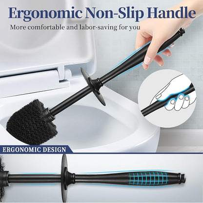 Toilet Bowl Brush Holder Set: 2 Pack Modern Deep Cleaning Bathroom Toilet - Image 4