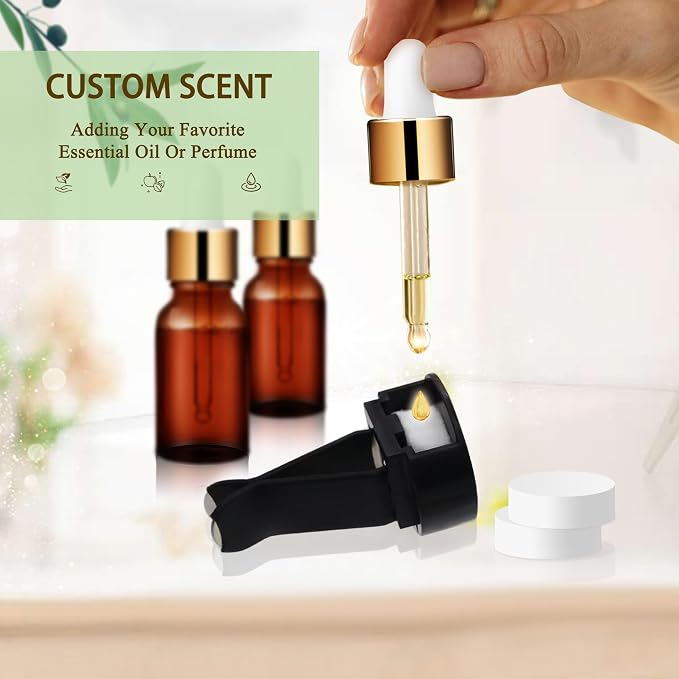 6pcs Flowers Car Decor, Cute Car Air Freshener Vent Clips, 3cm/2.7cm Refillable - Image 6
