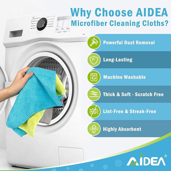 AIDEA Microfiber Cleaning Cloth-24PK, Soft Microfiber Towels - Image 3