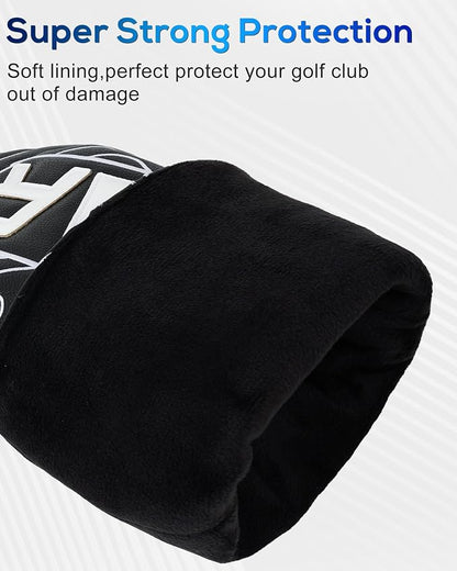Big Teeth Golf Club Covers Full Set Driver Headcover Fairway Wood Hybrid Golf - Image 6