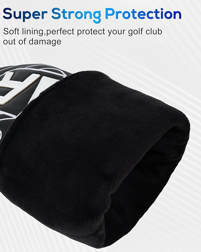 Big Teeth Golf Club Covers Full Set Driver Headcover Fairway Wood Hybrid Golf - Image 8