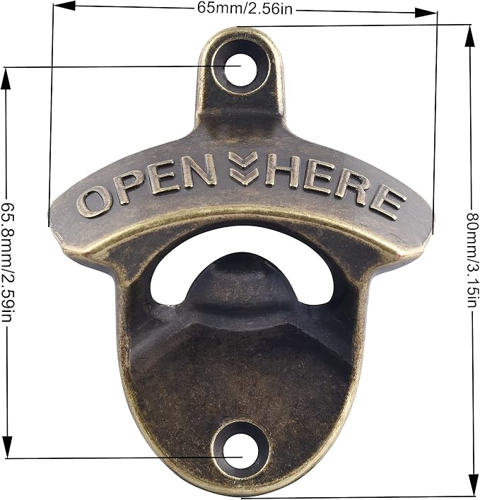 Retro Bottle Opener Wall Mounted, Antique Bronze Table Mounted Beer Cap Opener - Image 6