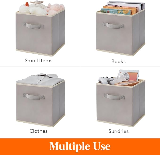 Lifewit 11 Inch Cube Storage Bins, 8 Packs Storage Cubes Foldable Decorative - Image 4