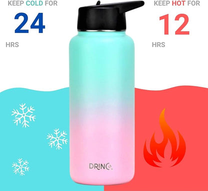 DRINCO Stainless Steel Water Bottle Spout Lid Vacuum Insulated Double Wall - Image 3