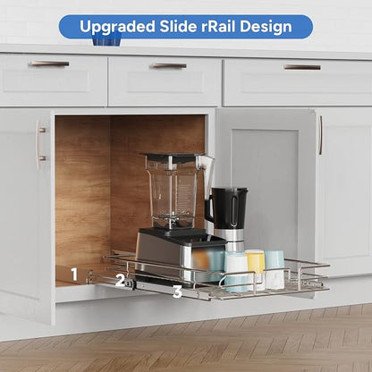 ROOMTEC Pull Out Cabinet Organizer, Cabinet Pull Out Shelves 12½" W x 21½" D - Image 5