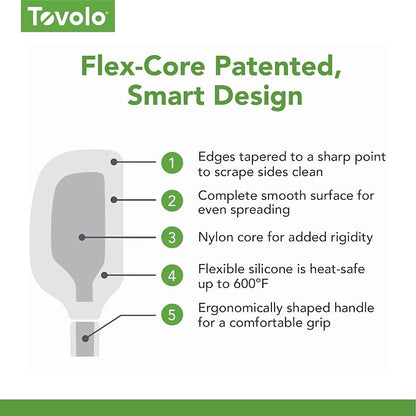 Tovolo Stainless Steel Handled Silicone Spatula Set of 5, Dishwasher Safe - Image 5