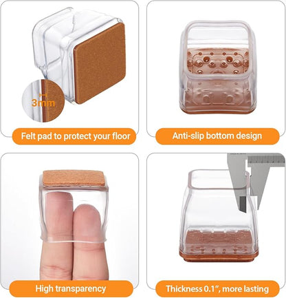 36 Pcs Square Chair Leg Floor Protectors, Felt Furniture Pads - Image 3