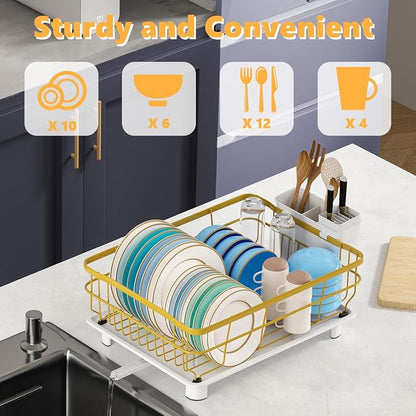 Iron Dish Drying Rack with Drainboard Dish Drainers - Image 4