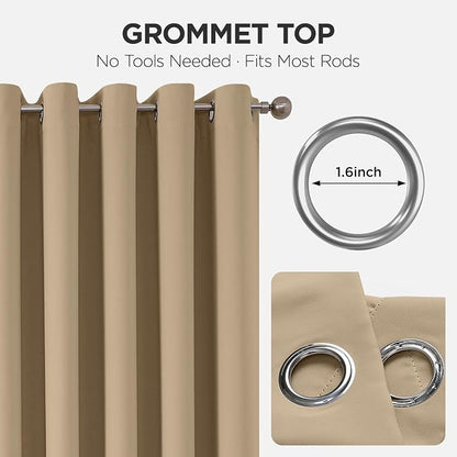 Joydeco Blackout Door Curtain for Doorway Privacy 90 Inches Long, Grommet - Image 9
