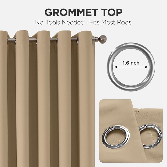 Joydeco Blackout Door Curtain for Doorway Privacy 84 Inches Long, Grommet - Image 9