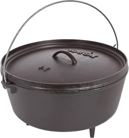 Lodge 10 Quart Pre-Seasoned Cast Iron Camp Dutch Oven by Lodge