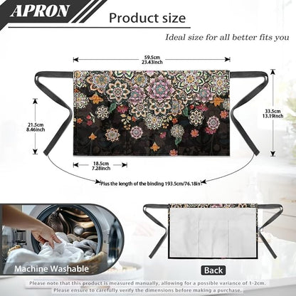 Server Apron with 3 Pockets, Waterproof Oil Waitress Waiter Half Apron - Image 7