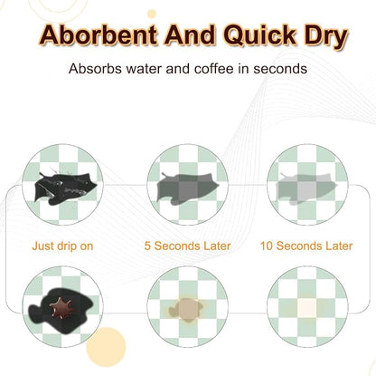 Dish Drying Mat for Kitchen, Checkered Coffee Station Mats - Image 4