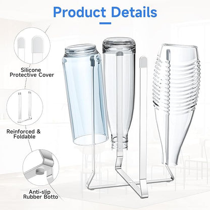 Water Bottle Drying Rack, Collapsible Bottle Rack Dryer, Stainless Steel Baby - Image 4