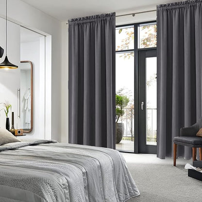 DWCN Blackout Curtains for Bedroom 84 Inch Length 2 Panels Set, Solid Thermal - Image 2