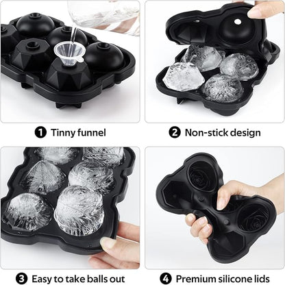 Ice Cube Tray, Mikiwon 2 inch Rose Ice Cube Trays - Image 3