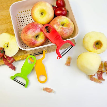 Original Vegetable Fruit Peeler Carbon Steel Blade 3 Pack Red/Green/Yellow… - Image 9