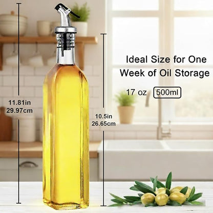 WERTIOO 6 PACK Glass Olive Oil Dispenser Bottle, 17 OZ/500ml Oil Dispenser - Image 2