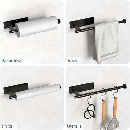 CUXIXA Paper Towel Holder Under Cabinet, Upgraded Self Adhesive Paper Towel - Image 3