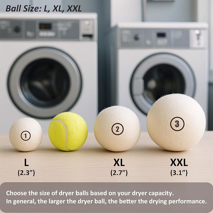 Sheep Wool Dryer Balls 4 Pack L Premium Natural Fabric Softener, Reusable - Image 2