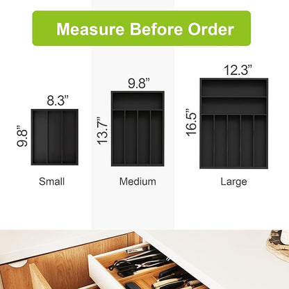 Bamboo Utensil Drawer Organizer, Kitchen Drawer Organizer - Image 2