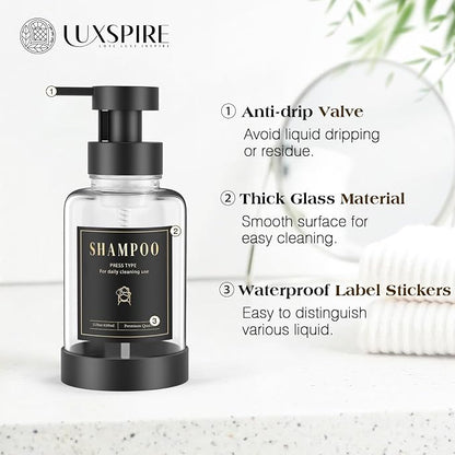 Luxspire Foaming Soap Dispenser, Glass Foam Pump Soap Dispenser, Non-Slip Hand - Image 3