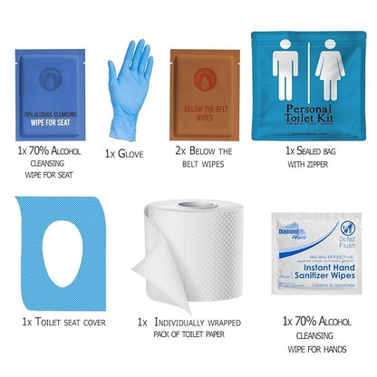 Personal Toilet Kit To Go – 10 Pack | Disposable Public Restroom Kit | - Image 2