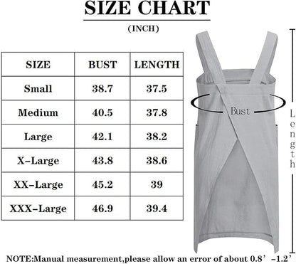 VLZUFE Cotton Linen Apron for women Cross Back Apron Pinafore Dress for Baking - Image 5