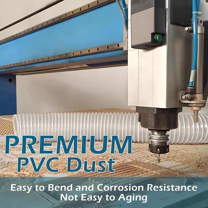 Qucship Heavy PVC Dust Hose, 2-1/2" x 10', Flexible PVC Fume Hose - Image 3
