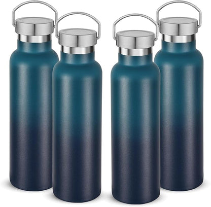 Neihepal 20 oz Insulated Water Bottles Bulk 4 Pack, Stainless Steel Double Wall by Neihepal