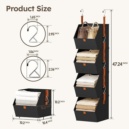 Homsorout Hanging Closet Organizer 4 Tier - Image 6