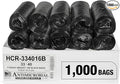 Aluf Plastics High Density Trash Bags, 33 Gallon, 1000 Count, 16 Micron (eq), 33" x 40", Black, for Bathroom, Office, Industrial, Commercial, Janitorial, Municipal, Recycling