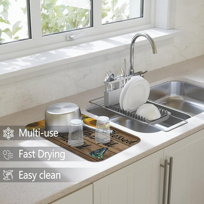 Dish Drying Mat for Kitchen Counter 2 Pack - Image 2