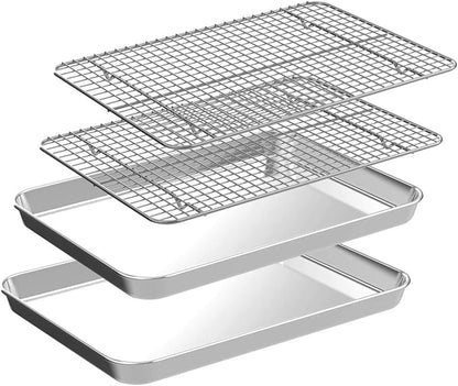CEKEE 4 PCs Small Baking Sheet by CEKEEBakingEasilyHappily